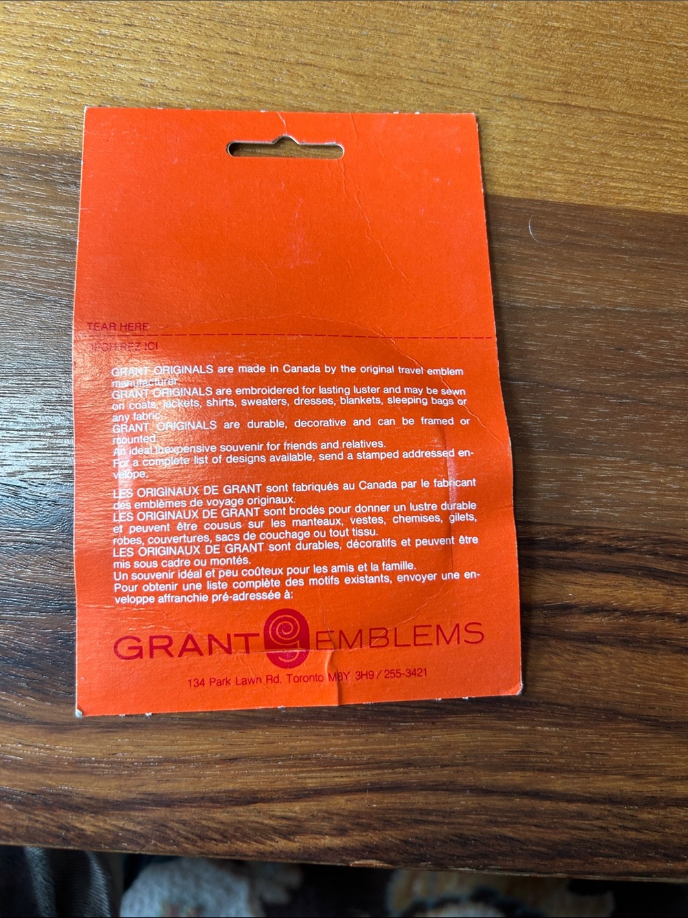Grant Emblems Red Backing Card - Picture 2 of 2
